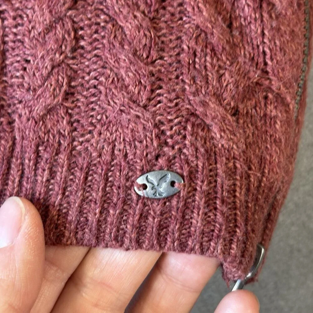 American Eagle Womens Cable Knit Sweater Cozy Cottagecore Preppy Casual Fall XL‎ - Picture 4 of 16